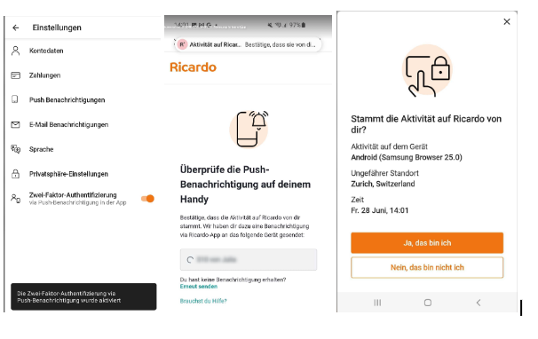 2FA Push Aktivierung